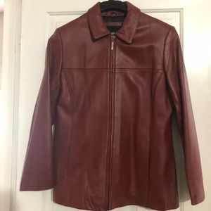 Mossino Burgundy Leather Jacket